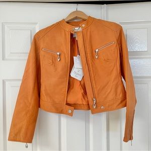 Elegance - orange leather jacket